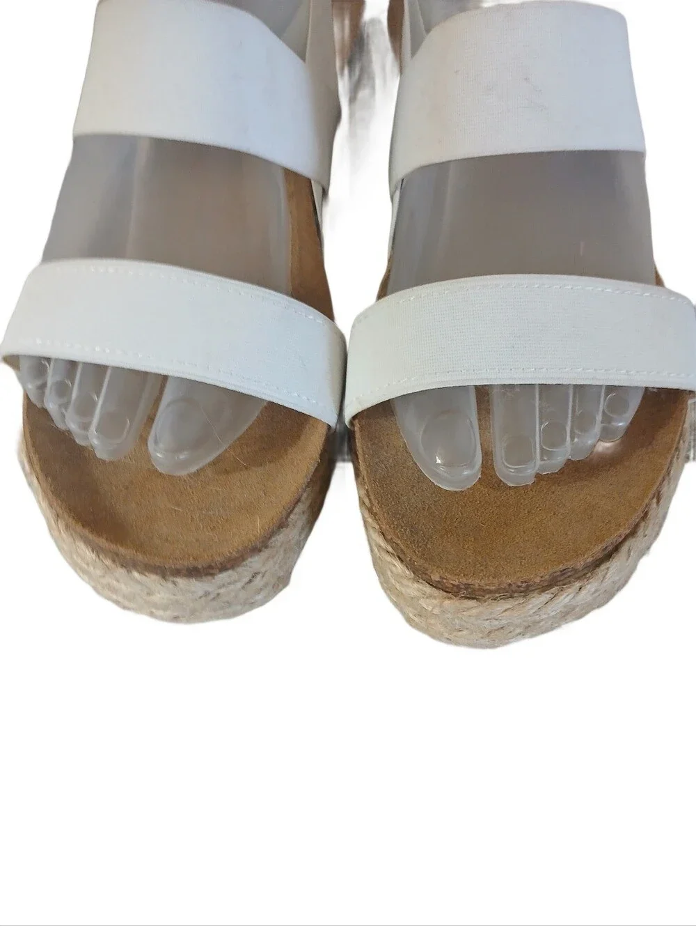 Steve Madden White Espadrille Platform Sandals Size 8.5